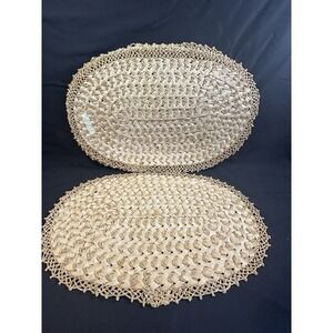 SET OF‎ 8 VINTAGE Woven Raffia Placemats HALLIE ST. MARY Italy